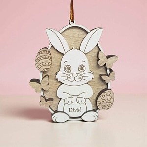 Egyedi húsvéti ajándék - nyuszi - ünnepi díszek, dekorációk - húsvéti díszek és dekorációk - húsvéti tojásfadíszek - Meska.hu