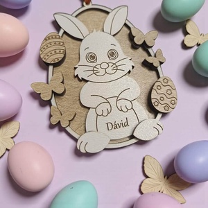 Egyedi húsvéti ajándék - nyuszi - ünnepi díszek, dekorációk - húsvéti díszek és dekorációk - húsvéti tojásfadíszek - Meska.hu