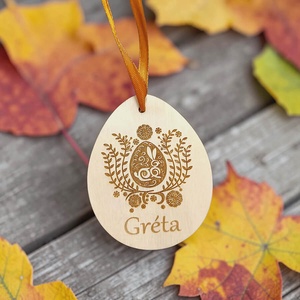 Neves gravírozott húsvéti tojás - Meska.hu