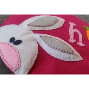 Húsvéti nyuszi ajtódísz - rózsaszín  - otthon & életmód - dekoráció - ajtó- és ablak dekoráció - ajtótábla - Meska.hu