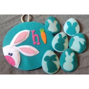 Húsvéti nyuszi ajtódísz - kék - otthon & életmód - dekoráció - ajtó- és ablak dekoráció - ajtótábla - Meska.hu