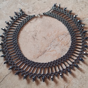 Hematit gyöngygallér - ékszer - nyaklánc - nyakpánt, gallér - Meska.hu