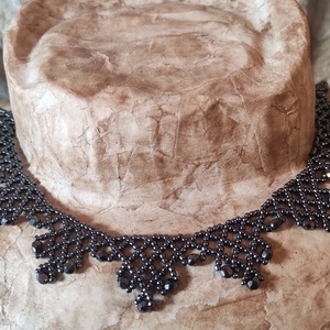 Hematit gyöngygallér - ékszer - nyaklánc - nyakpánt, gallér - Meska.hu