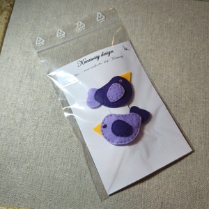 Csitt-csatt hajcsat - mini madarak (2 db) (4) - ruha & divat - hajdísz & hajcsat - hajdísz - Meska.hu