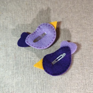 Csitt-csatt hajcsat - mini madarak (2 db) (4) - ruha & divat - hajdísz & hajcsat - hajdísz - Meska.hu