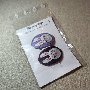 Csitt-csatt hajcsat - nyuszik (2 db) (6) - ruha & divat - hajdísz & hajcsat - hajdísz - Meska.hu