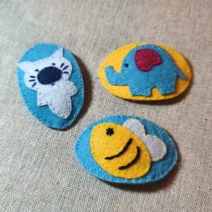 Csitt-csatt hajcsat - állatok (3 db) (11), Ruha & Divat, Hajdísz & Hajcsat, Hajdísz, Varrás, MESKA