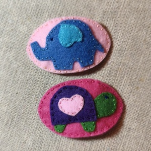 Csitt-csatt hajcsat - állatok (2 db) (19), Ruha & Divat, Hajdísz & Hajcsat, Hajdísz, Varrás, MESKA