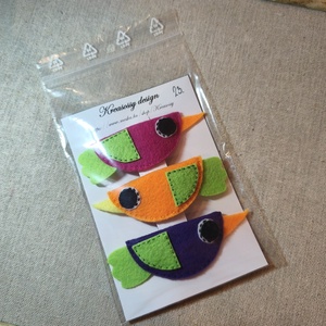 Csitt-csatt hajcsat - madarak (3 db) (23) - ruha & divat - hajdísz & hajcsat - hajdísz - Meska.hu