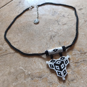 Gyöngy háromszög medál (105) - ékszer - nyaklánc - gyöngyös nyaklánc - Meska.hu