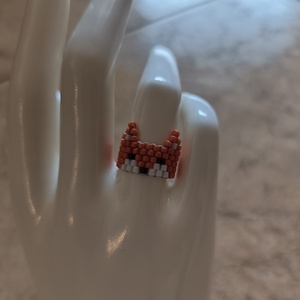 Rókás peyote gyűrű (106) - ékszer - gyűrű - gyöngyös gyűrű - Meska.hu