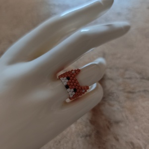 Rókás peyote gyűrű (106) - ékszer - gyűrű - gyöngyös gyűrű - Meska.hu