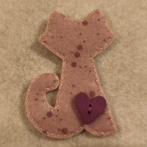 Cica kitűző (59), Ékszer, Kitűző és Bross, Varrás, MESKA