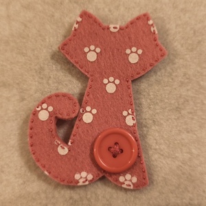 Cica kitűző (61), Ékszer, Kitűző és Bross, Varrás, MESKA