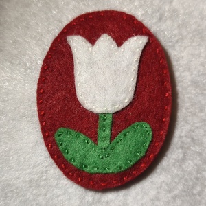 Trikolor tulipán kitűző (66) - Meska.hu