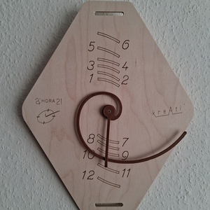 Fibonacci2 óra, nagyméretű - /Ahora sorozat 21/, Otthon & Életmód, Dekoráció, Fali és függő dekoráció, Falióra & óra, Famegmunkálás, MESKA