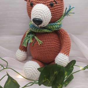 Barna maci sállal amigurumi horgoló készlet, DIY (Csináld magad), Egységcsomag, Horgolás, MESKA