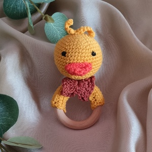 Sárga kacsás baba csörgő amigurumi horgoló készlet - Meska.hu