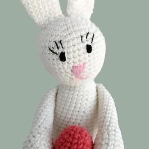 Fehér nyuszis amigurumi horgoló készlet  - diy (csináld magad) - szabásminta, útmutató - horgolási minta - Meska.hu