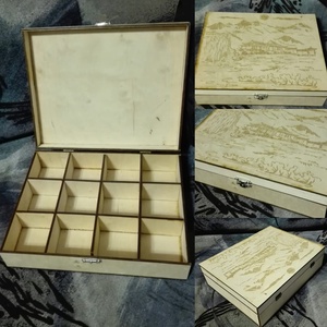 12 rekeszes teás doboz egyedi mintával -  - Meska.hu