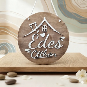 Édes Otthon tábla  Házikó, Otthon & Életmód, Dekoráció, Ajtó- és ablak dekoráció, Ajtótábla, Famegmunkálás, Festett tárgyak, MESKA