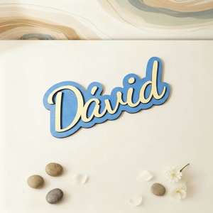 Egyedi fa névtábla, felirat  kétrétegű - Meska.hu