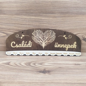 Családi ünnepek öröknaptár egyedi felirattal  Életfa, szív - otthon & életmód - dekoráció - fali és függő dekoráció - falinaptár & öröknaptár - Meska.hu