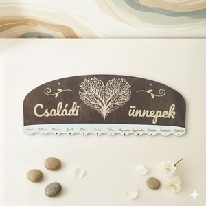 Családi ünnepek öröknaptár egyedi felirattal  Életfa, szív, Otthon & Életmód, Dekoráció, Fali és függő dekoráció, Falinaptár & Öröknaptár, Famegmunkálás, Festett tárgyak, MESKA