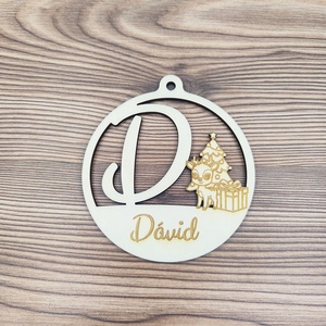 Karácsonyfadísz kezdőbetűvel és névvel, rénszarvas - karácsony - karácsonyi lakásdekoráció - karácsonyfadíszek - Meska.hu