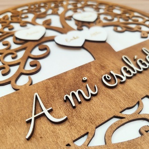 Családfa, életfa egyedi nevekkel � asztali dísz, falidísz - otthon & életmód - dekoráció - fali és függő dekoráció - falra akasztható dekor - Meska.hu