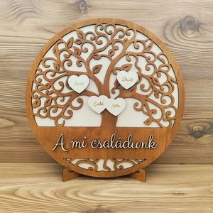 Családfa, életfa egyedi nevekkel � asztali dísz, falidísz - otthon & életmód - dekoráció - fali és függő dekoráció - falra akasztható dekor - Meska.hu