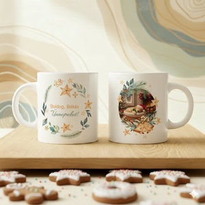 Bögre � Boldog, Békés Ünnepeket - Saját képpel - otthon & életmód - konyhafelszerelés, tálalás - tálalás - bögre & csésze - Meska.hu