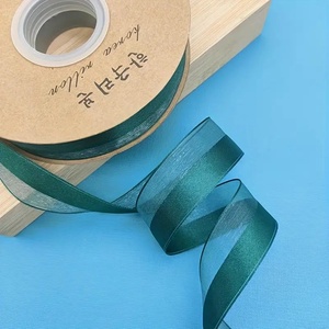 Organza/szatén szalag 2,5 cm - zöld, Kellékek & szerszámok, Rövidáru, Szatén szalag, Szalag, pánt, Mindenmás, MESKA