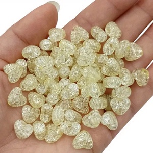 Roppantott szív gyöngy 9.8 x 11 mm - sárga, Kellékek & szerszámok, Gyöngyfűzés kellékek, Műanyag gyöngy, Ékszerkészítés, MESKA
