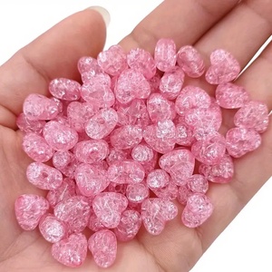 Roppantott szív gyöngy 9.8 x 11 mm - pink, Kellékek & szerszámok, Gyöngyfűzés kellékek, Műanyag gyöngy, Ékszerkészítés, MESKA