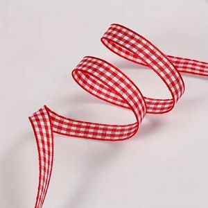 Kockás szalag 1 cm - piros, Kellékek & szerszámok, Rövidáru, Szalag, pánt, Textilszalag, Mindenmás, MESKA