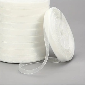 Organza szalag 1 cm - fehér - Meska.hu