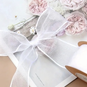 Szegett szélű organza 4 cm - fehér, Kellékek & szerszámok, Rövidáru, Szalag, pánt, Textilszalag, Mindenmás, MESKA