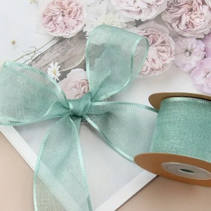 Szegett szélű organza 4 cm - mentazöld, Kellékek & szerszámok, Rövidáru, Szalag, pánt, Textilszalag, Mindenmás, MESKA