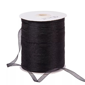 Organza szalag 6 mm fekete, Kellékek & szerszámok, Rövidáru, Textilszalag, Szalag, pánt, Mindenmás, MESKA