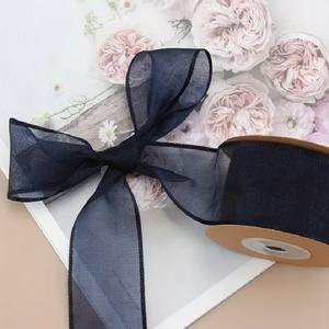 Szegett szélű organza 4 cm - sötétkék, , Mindenmás, MESKA