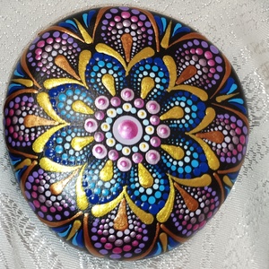 Mandalakő kék-arany - Meska.hu