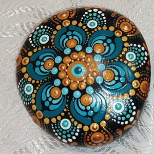 Mandalakő tűrkíz-bronz - Meska.hu