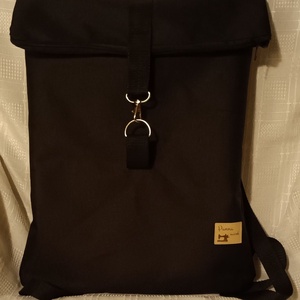 Fekete vízálló hátizsák hátitáska roll top city bag, Táska & Tok, Hátizsák, Roll top hátizsák, Varrás, MESKA