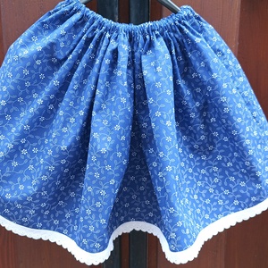 Néptáncos szoknya kékfestő mintás - Meska.hu