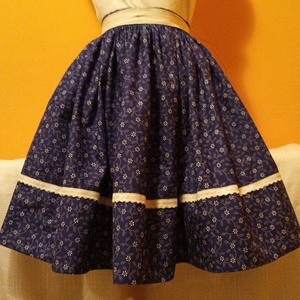 Néptánc szoknya kékfestő mintás - Meska.hu