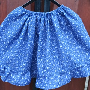 Néptáncszoknya kékfestő mintás - Meska.hu