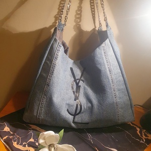 Pakolós nagyobb farmer válltáska, Táska & Tok, Kézitáska & válltáska, Nagy pakolós táska, Varrás, Újrahasznosított alapanyagból készült termékek, MESKA