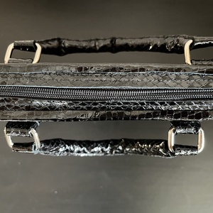 Fekete lakkbőr női  laptop táska  - táska & tok - laptoptáska, laptop hátizsák - Meska.hu