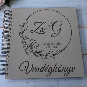 Egyedi gravírozású esküvői vendégkönyv  Fotóalbum - esküvő - emlék & ajándék - vendégkönyv - Meska.hu